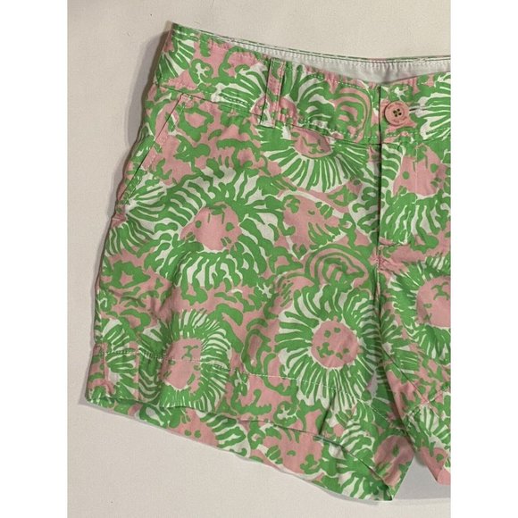 Lilly Pulitzer The Callahan Short Size 8 Pink Green White Floral 32" x 5" - Picture 3 of 10